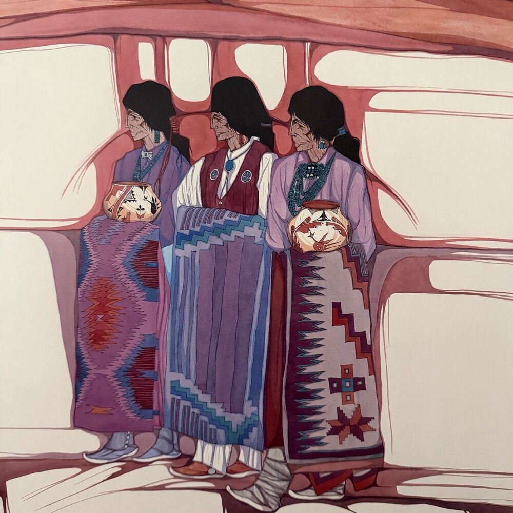 Amado Pena Art Print Poster Lot 34x24” 1990 1991 Indian Market Walk America - Picture 10 of 16